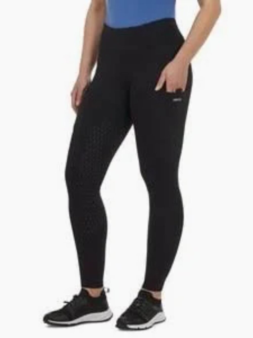 KERRITS HALF SEAT SILICONE GRIP EQUESTRIAN LEGGINGS ELASTIC WAIST 2 POCKETS sz M